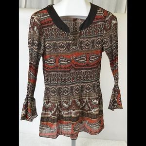 DressBarn Woman’s Boho Blouse Bell Sleeve Size Large